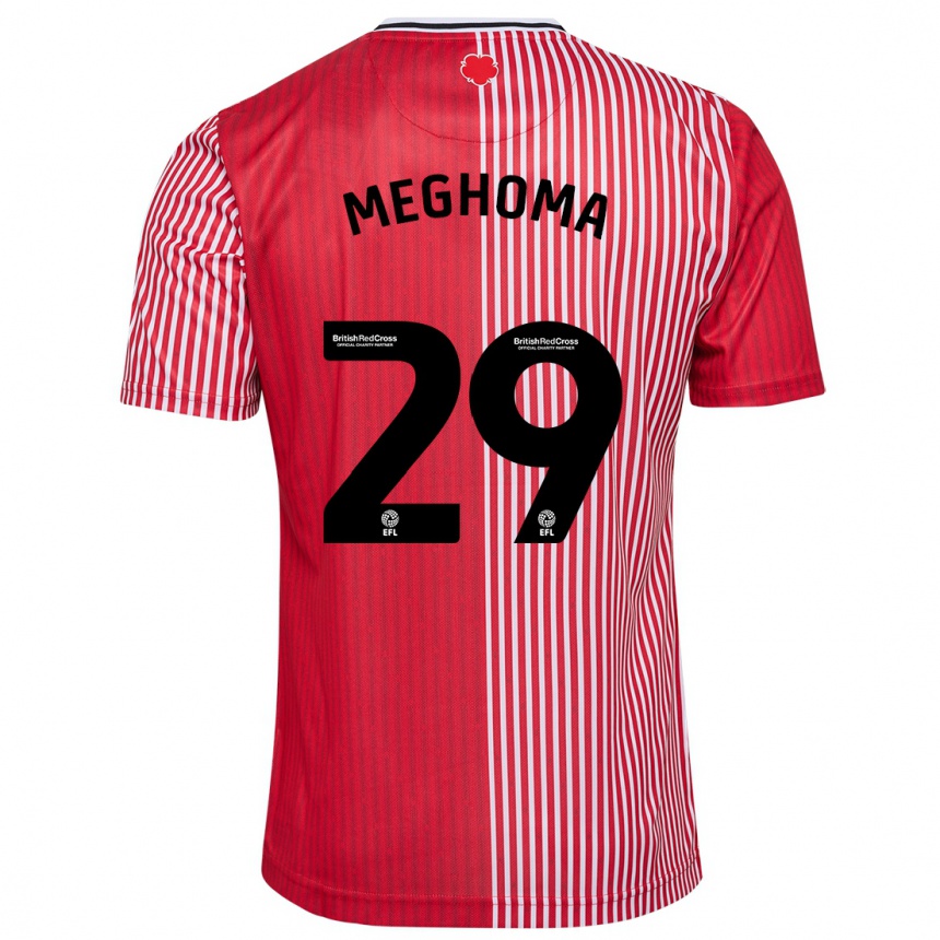 Kids Football Jayden Meghoma #29 Red Home Jersey 2023/24 T-Shirt