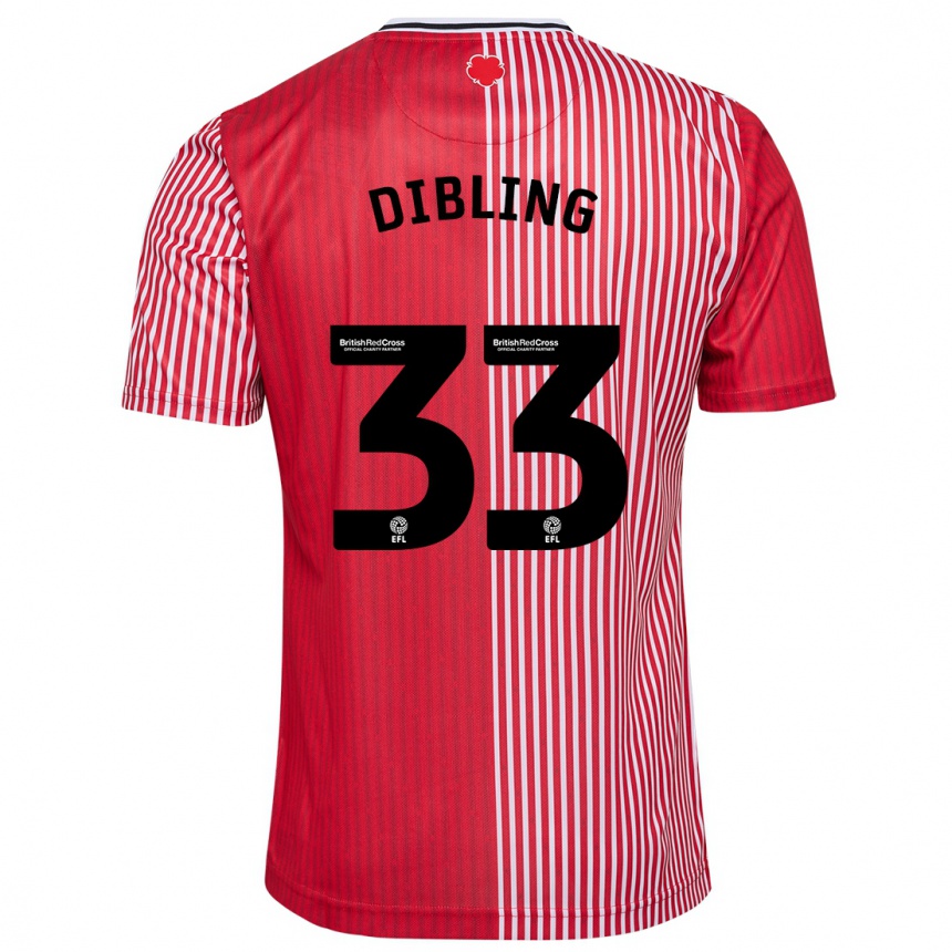 Kids Football Tyler Dibling #33 Red Home Jersey 2023/24 T-Shirt