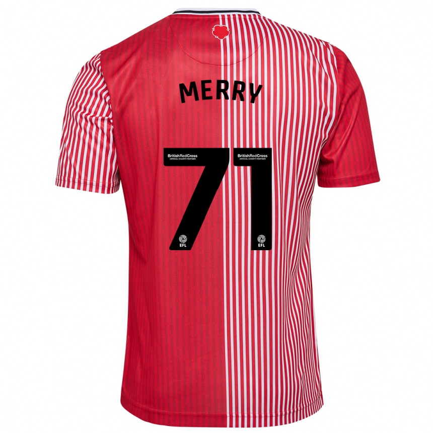 Kids Football Will Merry #71 Red Home Jersey 2023/24 T-Shirt