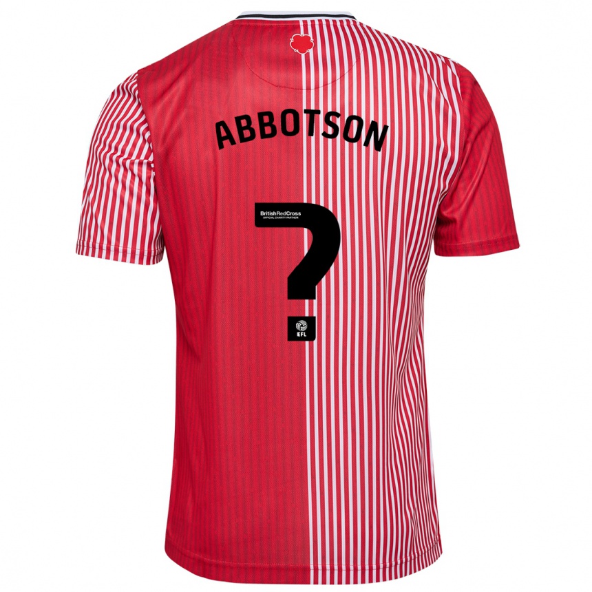 Kids Football Oscar Abbotson #0 Red Home Jersey 2023/24 T-Shirt