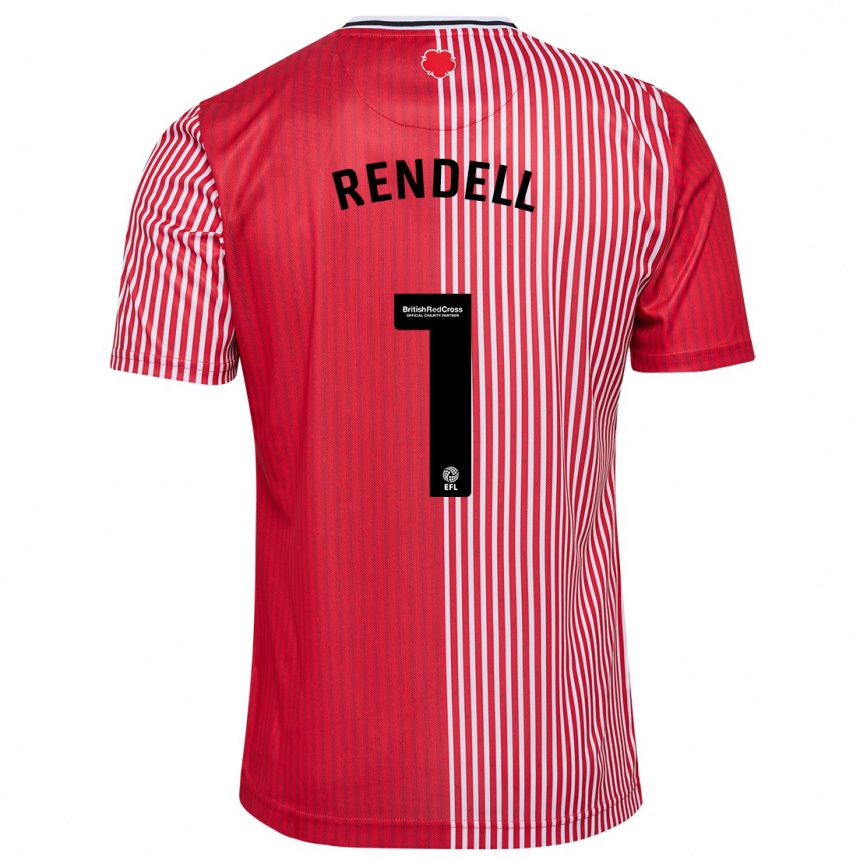 Kids Football Kayla Rendell #1 Red Home Jersey 2023/24 T-Shirt