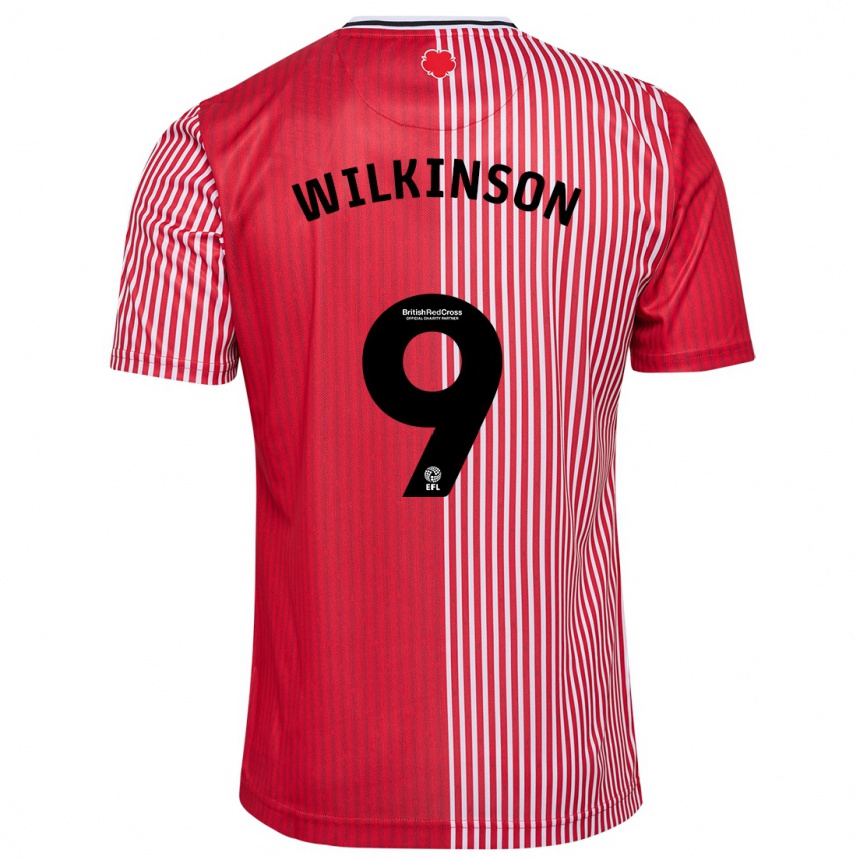 Kids Football Katie Wilkinson #9 Red Home Jersey 2023/24 T-Shirt