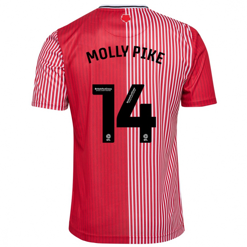 Kids Football Molly Pike #14 Red Home Jersey 2023/24 T-Shirt