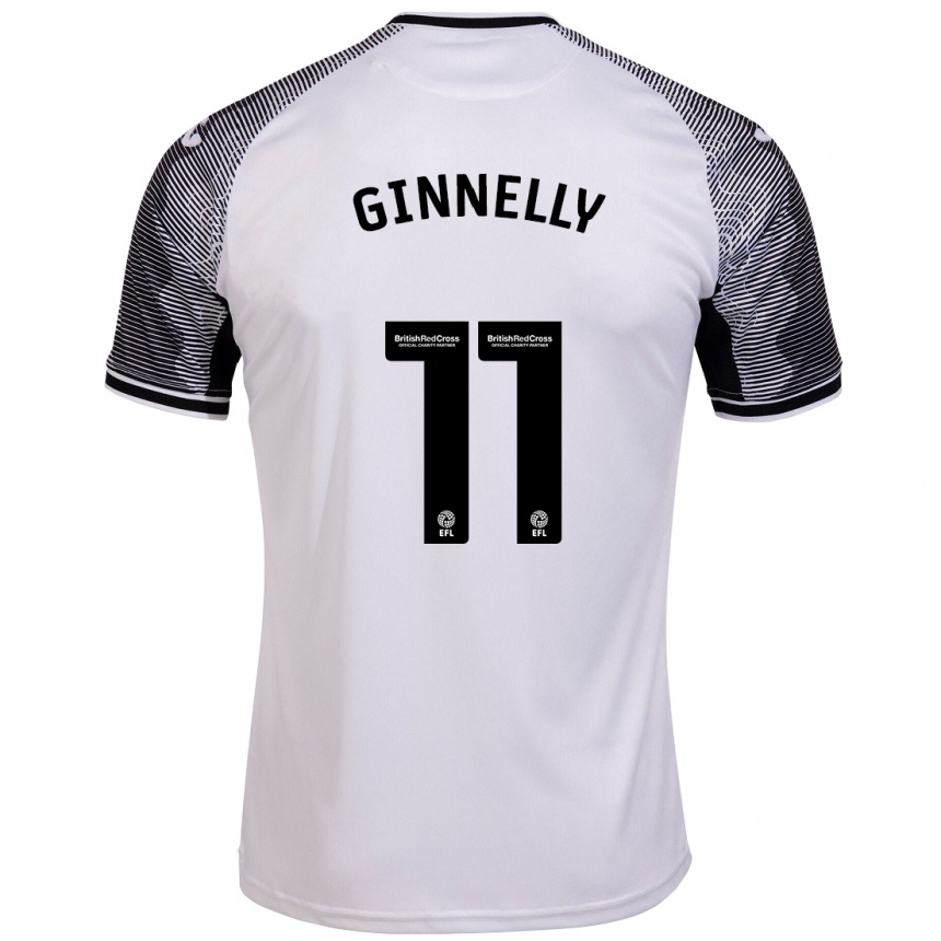 Kids Football Josh Ginnelly #11 White Home Jersey 2023/24 T-Shirt