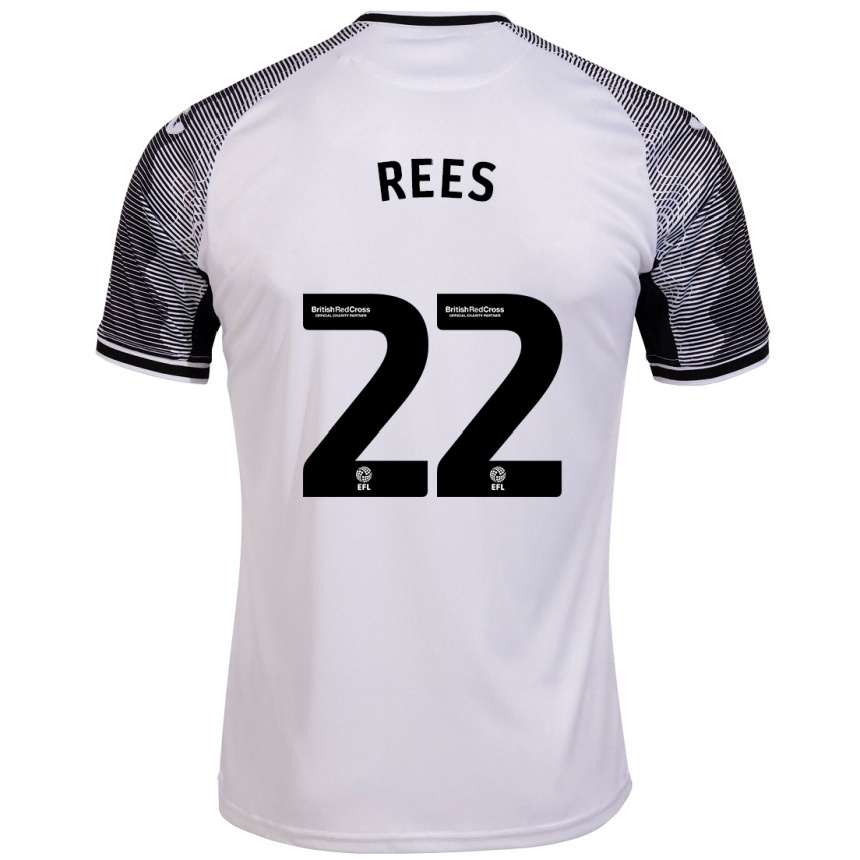 Kids Football Nia Rees #22 White Home Jersey 2023/24 T-Shirt