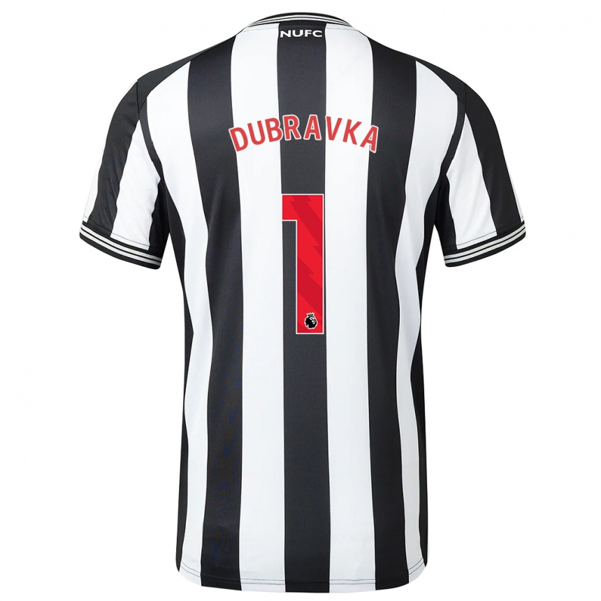 Kids Football Martin Dúbravka #1 Black White Home Jersey 2023/24 T-Shirt