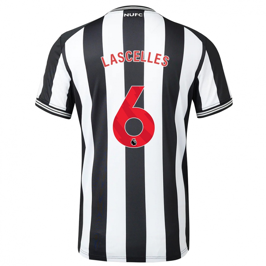 Kids Football Jamaal Lascelles #6 Black White Home Jersey 2023/24 T-Shirt