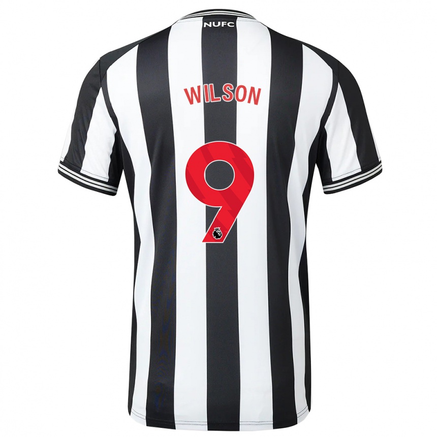 Kids Football Callum Wilson #9 Black White Home Jersey 2023/24 T-Shirt