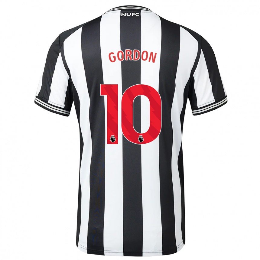 Kids Football Anthony Gordon #10 Black White Home Jersey 2023/24 T-Shirt