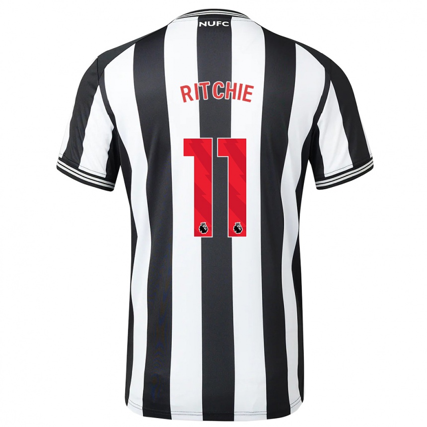 Kids Football Matt Ritchie #11 Black White Home Jersey 2023/24 T-Shirt