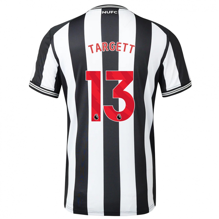 Kids Football Matt Targett #13 Black White Home Jersey 2023/24 T-Shirt