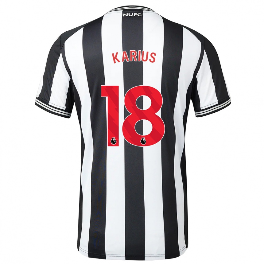 Kids Football Loris Karius #18 Black White Home Jersey 2023/24 T-Shirt