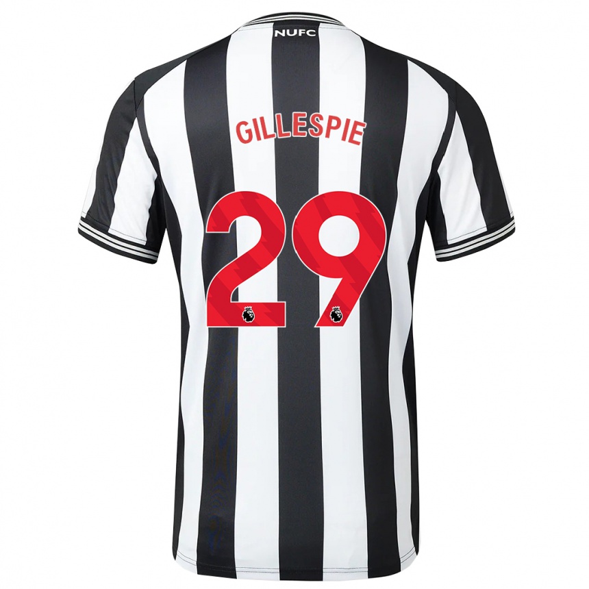 Kids Football Mark Gillespie #29 Black White Home Jersey 2023/24 T-Shirt