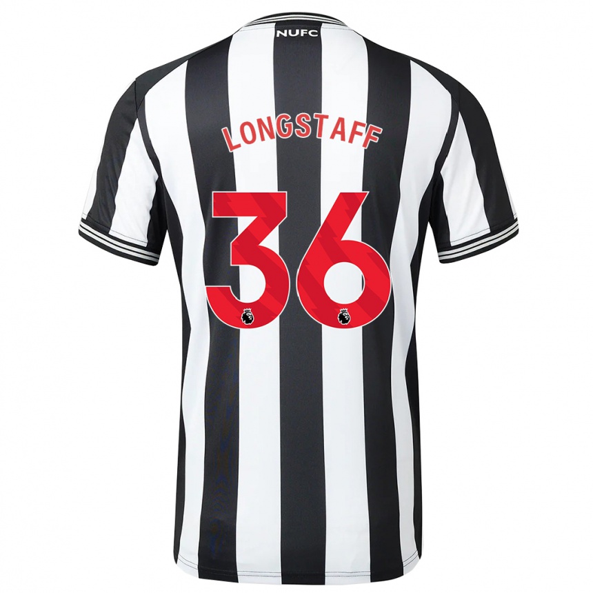 Kids Football Sean Longstaff #36 Black White Home Jersey 2023/24 T-Shirt