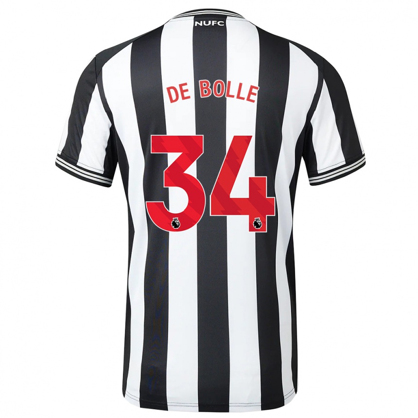 Kids Football Lucas De Bolle #34 Black White Home Jersey 2023/24 T-Shirt