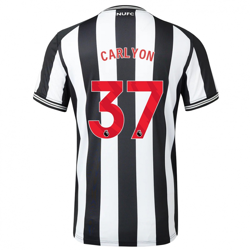 Kids Football Nathan Carlyon #37 Black White Home Jersey 2023/24 T-Shirt