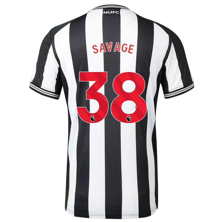 Kids Football Remi Savage #38 Black White Home Jersey 2023/24 T-Shirt