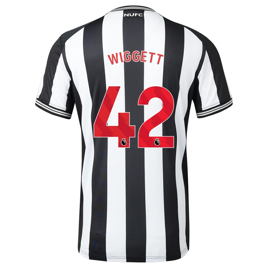 Kids Football Charlie Wiggett #42 Black White Home Jersey 2023/24 T-Shirt