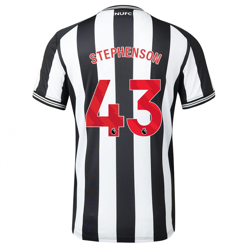 Kids Football Dylan Stephenson #43 Black White Home Jersey 2023/24 T-Shirt