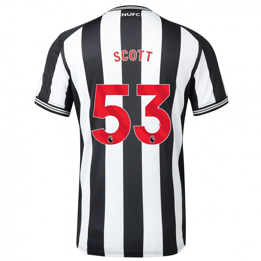 Kids Football Joshua Scott #53 Black White Home Jersey 2023/24 T-Shirt