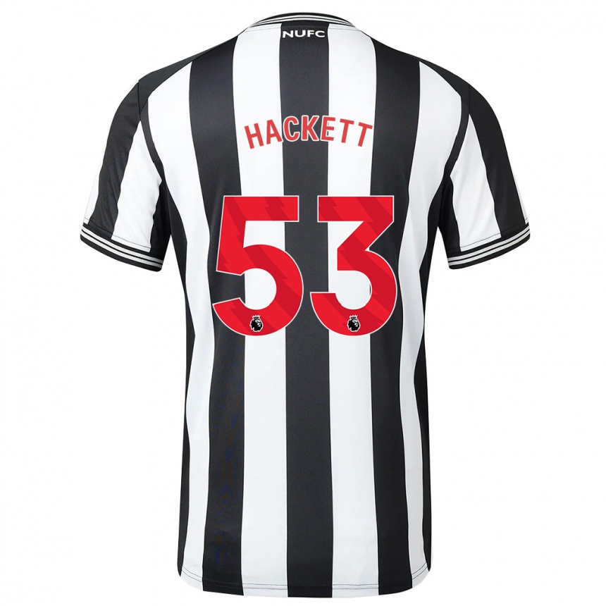 Kids Football Jordan Hackett #53 Black White Home Jersey 2023/24 T-Shirt