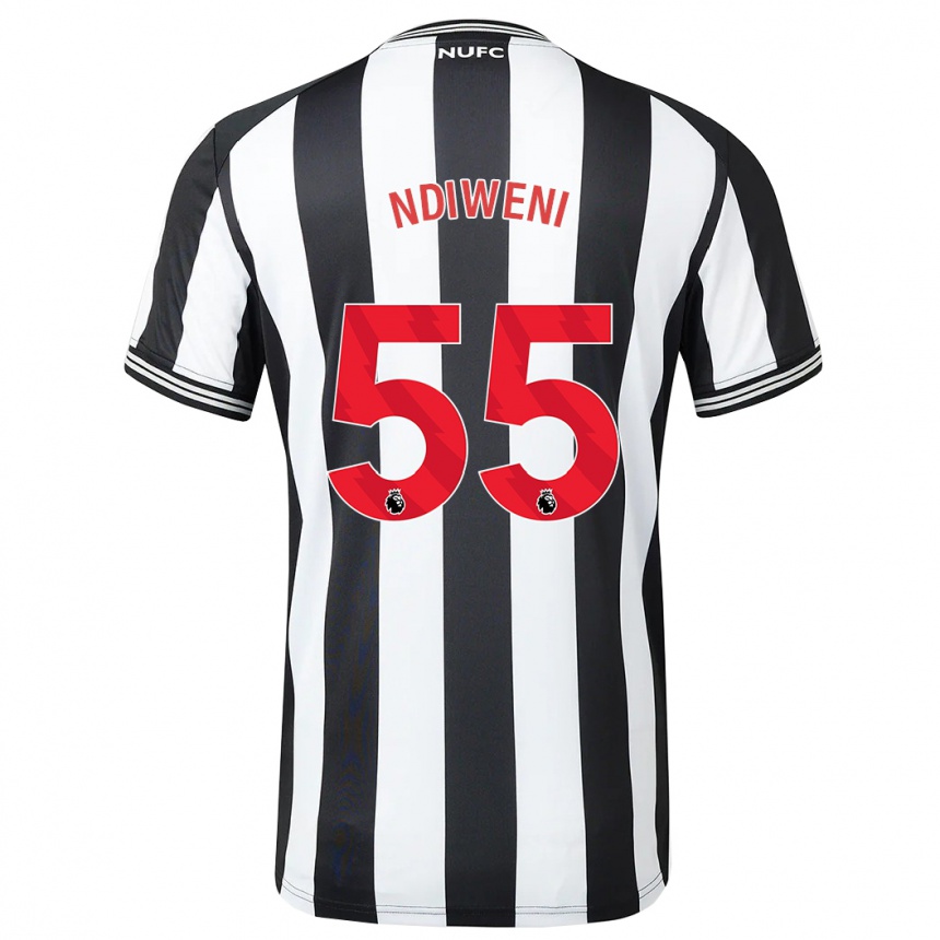 Kids Football Michael Ndiweni #55 Black White Home Jersey 2023/24 T-Shirt