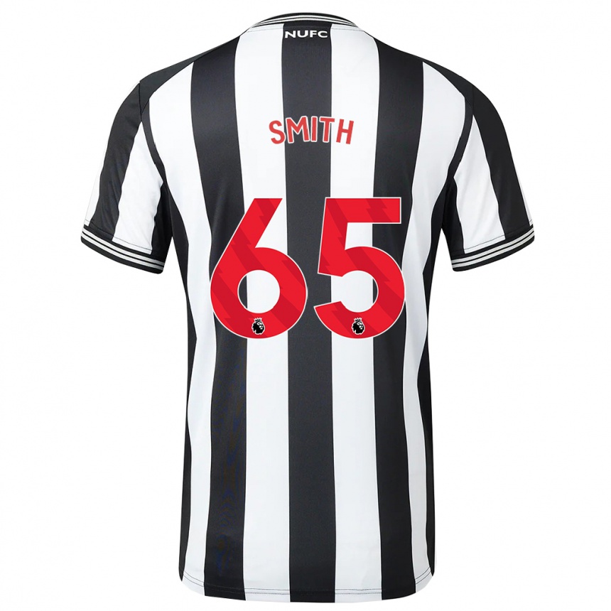 Kids Football Jude Smith #65 Black White Home Jersey 2023/24 T-Shirt