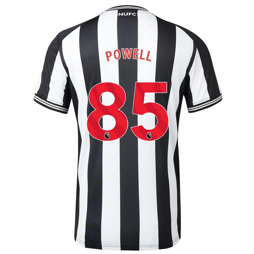 Kids Football Rory Powell #85 Black White Home Jersey 2023/24 T-Shirt