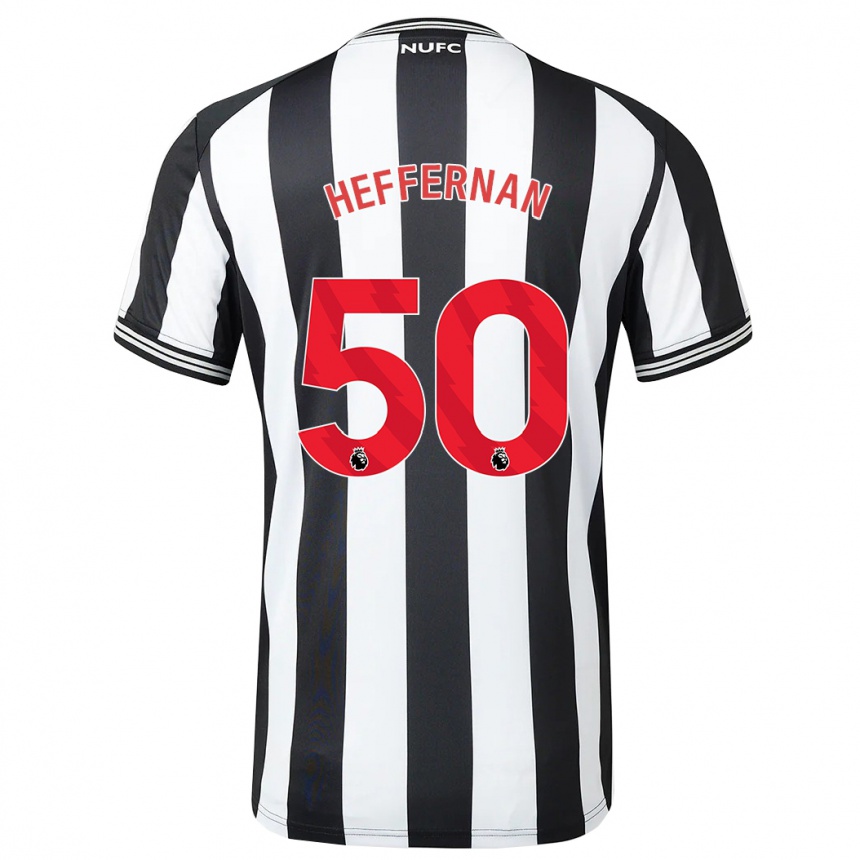 Kids Football Cathal Heffernan #50 Black White Home Jersey 2023/24 T-Shirt