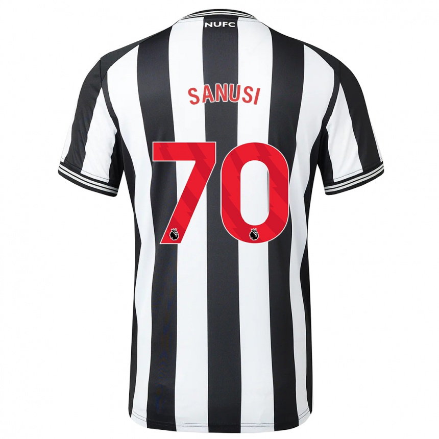 Kids Football Trevan Sanusi #70 Black White Home Jersey 2023/24 T-Shirt