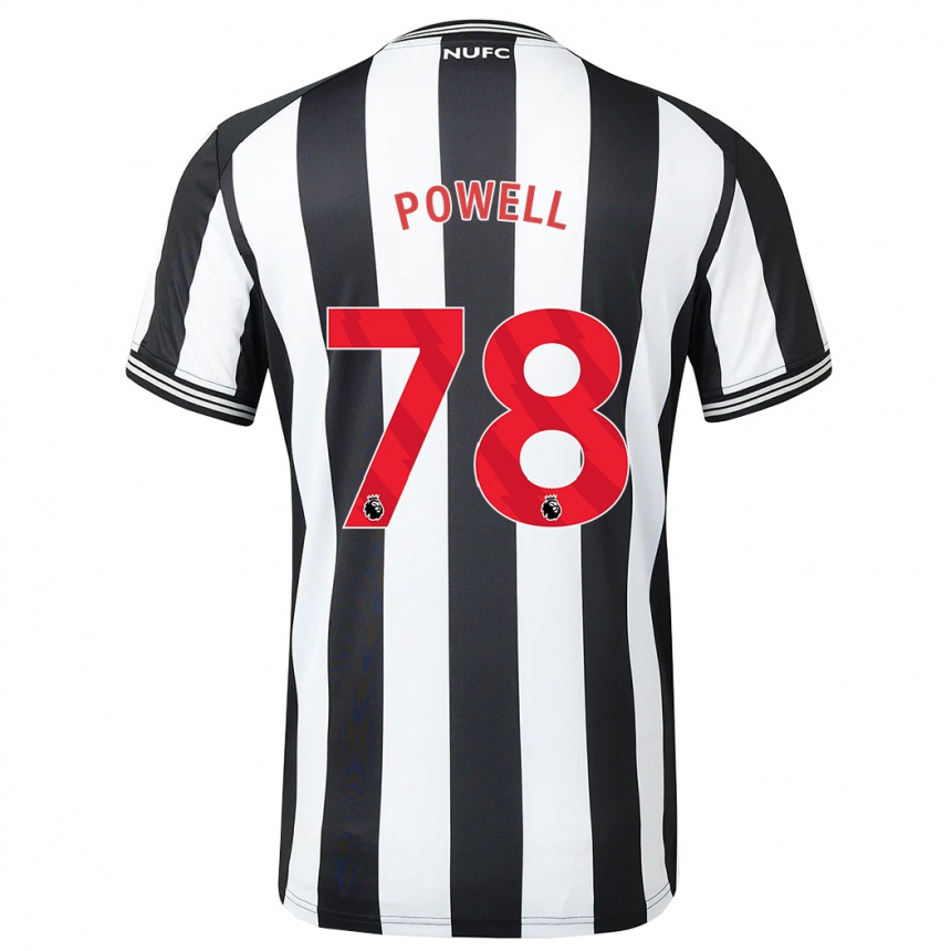 Kids Football Harry Powell #78 Black White Home Jersey 2023/24 T-Shirt