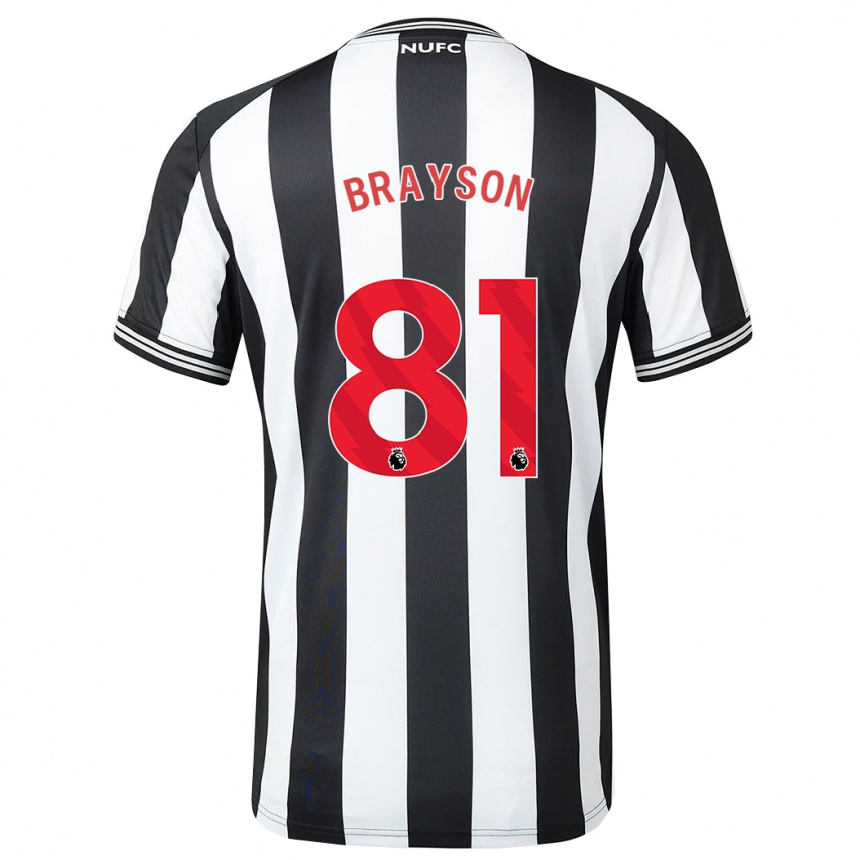 Kids Football Joe Brayson #81 Black White Home Jersey 2023/24 T-Shirt