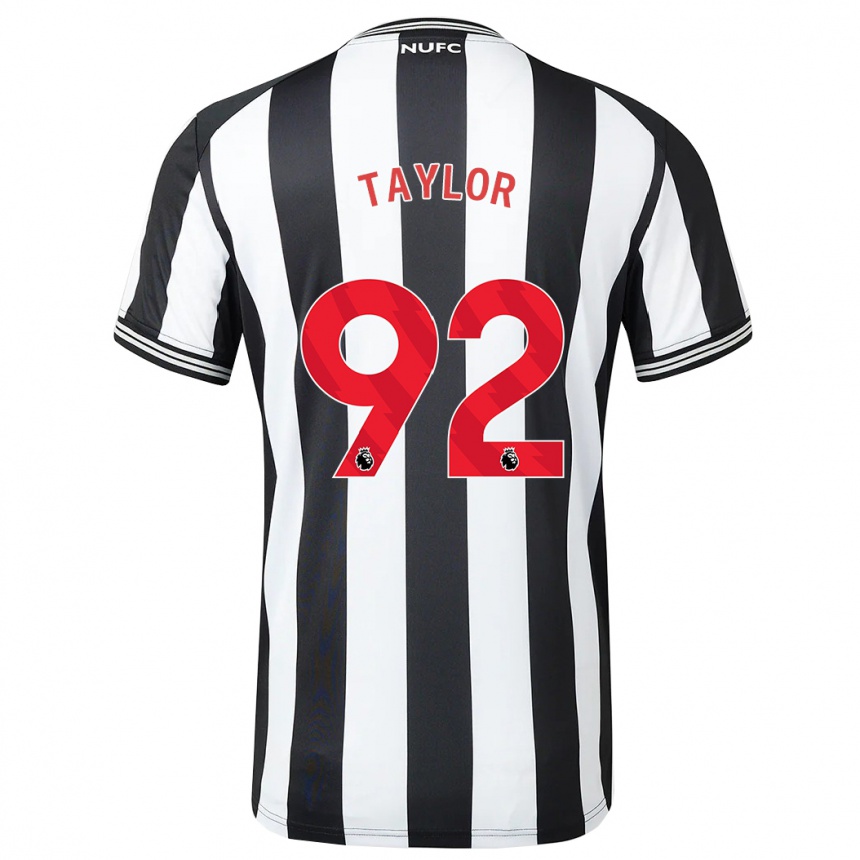 Kids Football Matthew Taylor #92 Black White Home Jersey 2023/24 T-Shirt