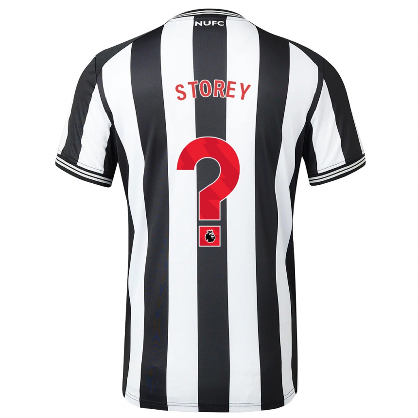 Kids Football Sam Storey #0 Black White Home Jersey 2023/24 T-Shirt