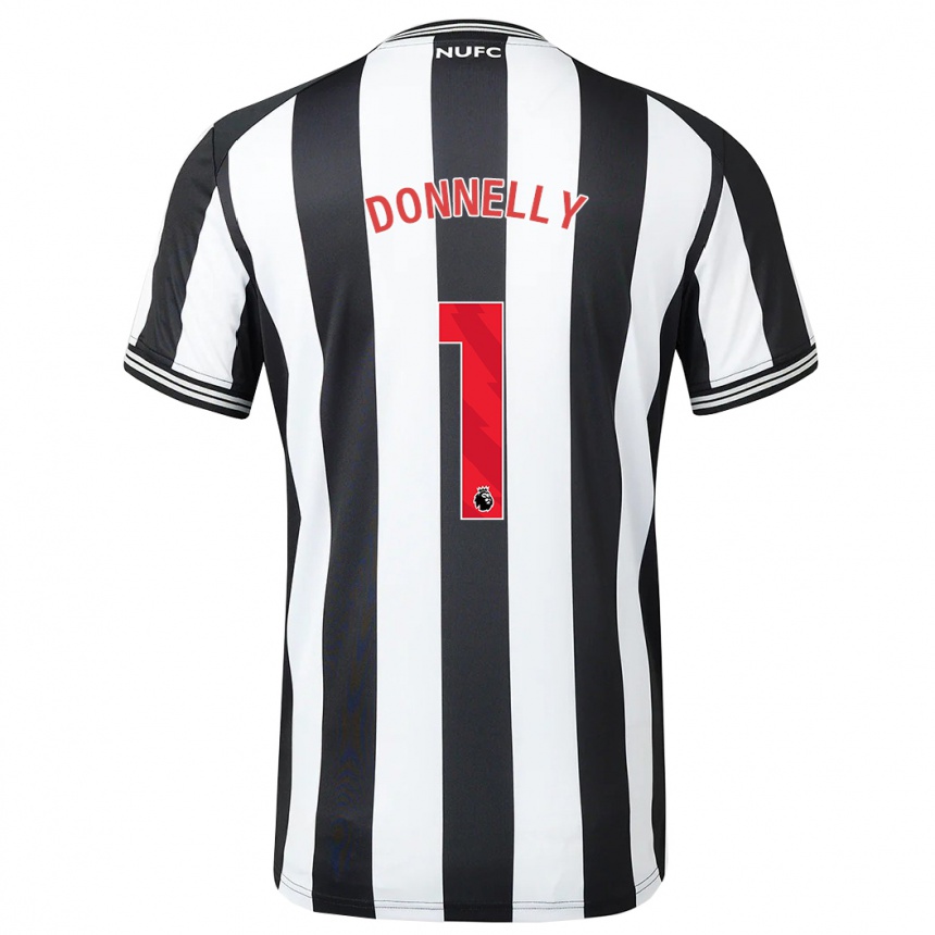 Kids Football Grace Donnelly #1 Black White Home Jersey 2023/24 T-Shirt