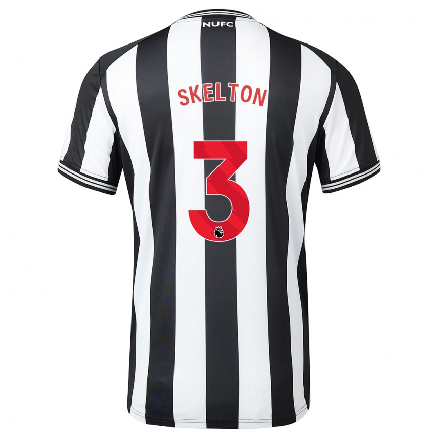 Kids Football Keira Skelton #3 Black White Home Jersey 2023/24 T-Shirt