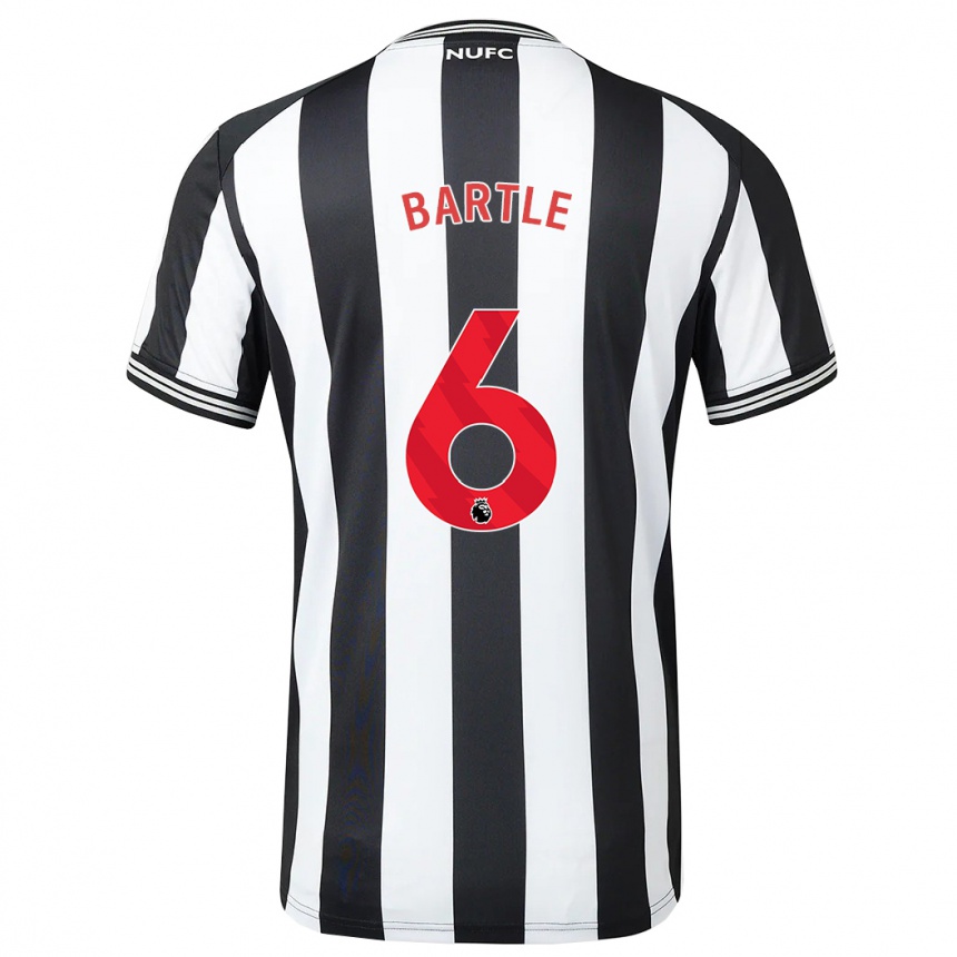 Kids Football Jodie Bartle #6 Black White Home Jersey 2023/24 T-Shirt