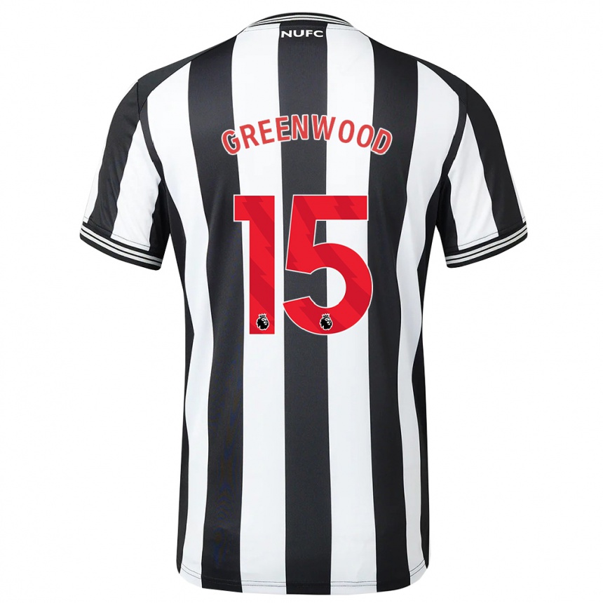 Kids Football Hannah Greenwood #15 Black White Home Jersey 2023/24 T-Shirt