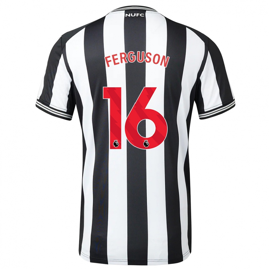 Kids Football Becky Ferguson #16 Black White Home Jersey 2023/24 T-Shirt