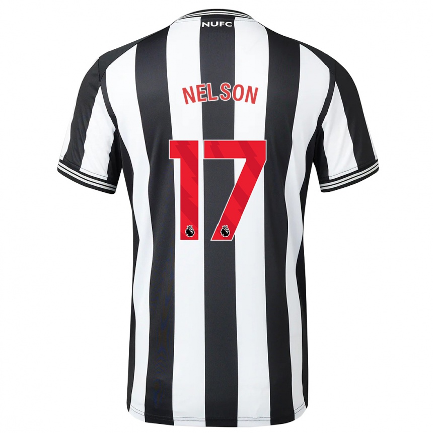 Kids Football Erin Nelson #17 Black White Home Jersey 2023/24 T-Shirt