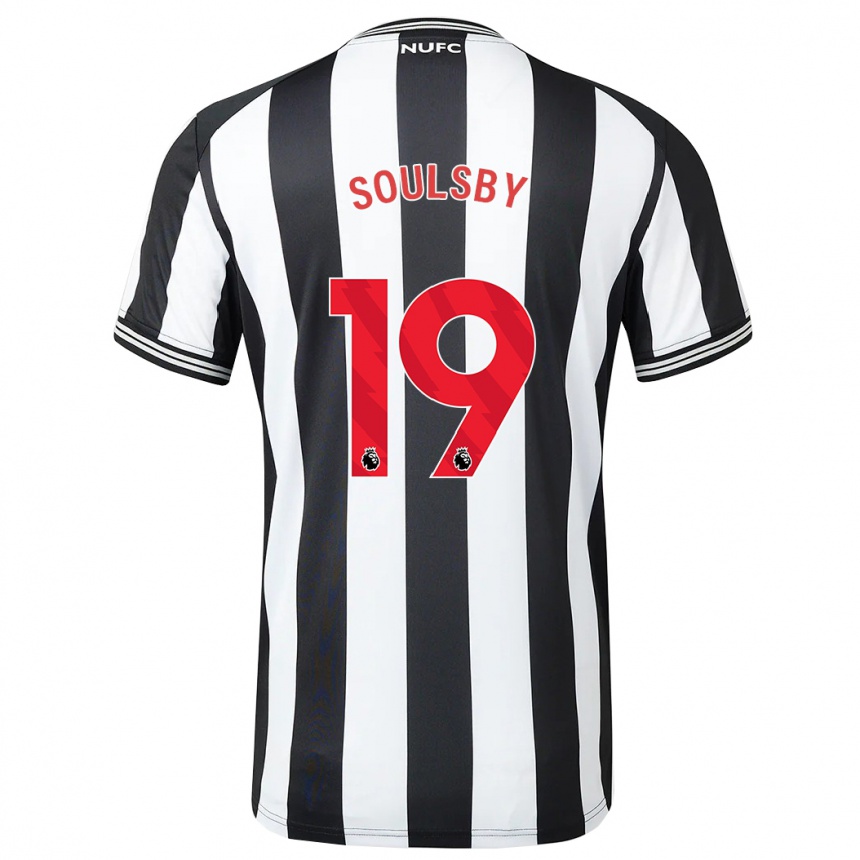 Kids Football Anna Soulsby #19 Black White Home Jersey 2023/24 T-Shirt