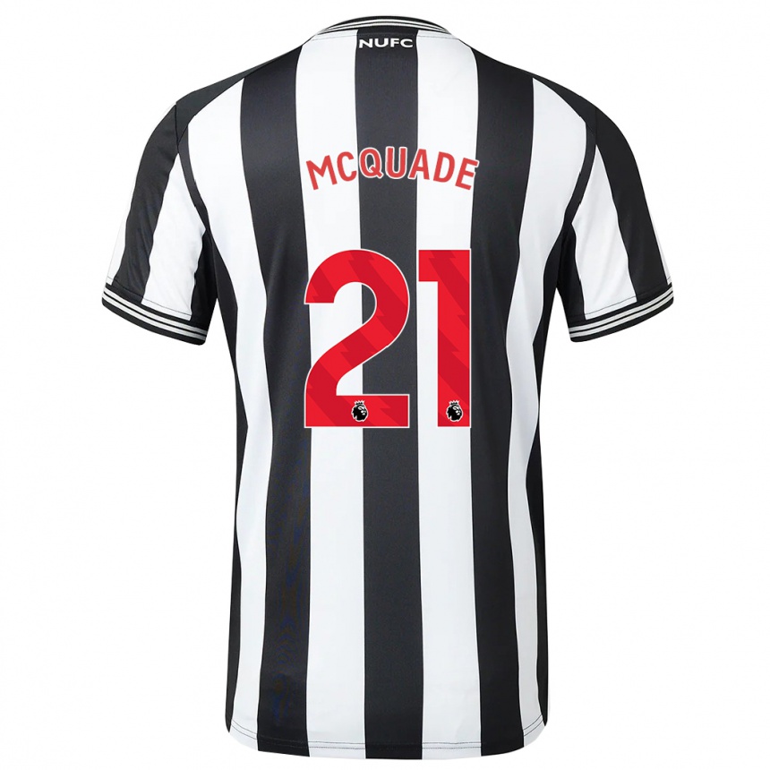 Kids Football Jasmine Mcquade #21 Black White Home Jersey 2023/24 T-Shirt