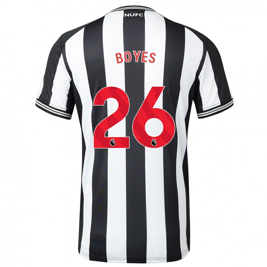 Kids Football Grace Boyes #26 Black White Home Jersey 2023/24 T-Shirt