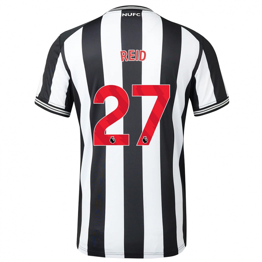 Kids Football Hannah Reid #27 Black White Home Jersey 2023/24 T-Shirt