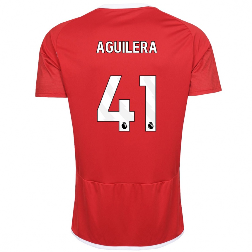 Kids Football Brandon Aguilera #41 Red Home Jersey 2023/24 T-Shirt