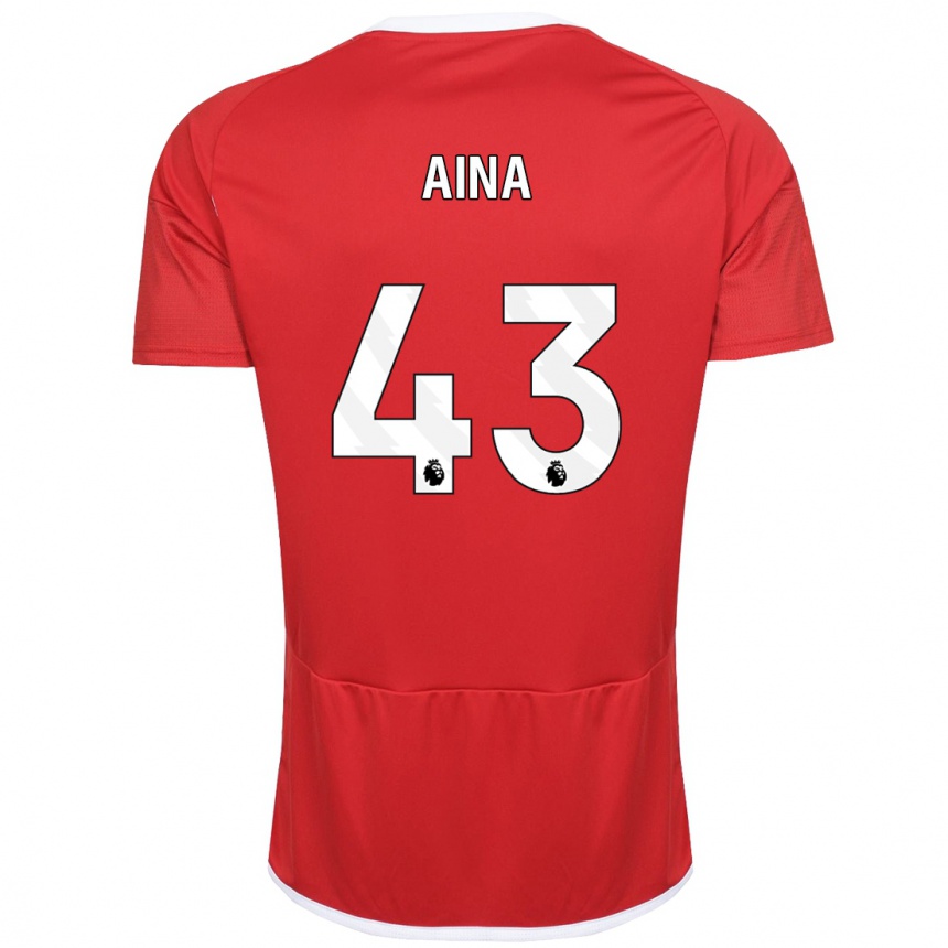 Kids Football Ola Aina #43 Red Home Jersey 2023/24 T-Shirt