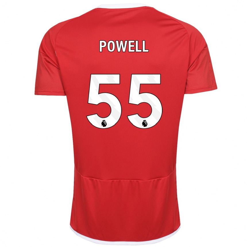 Kids Football Josh Powell #55 Red Home Jersey 2023/24 T-Shirt