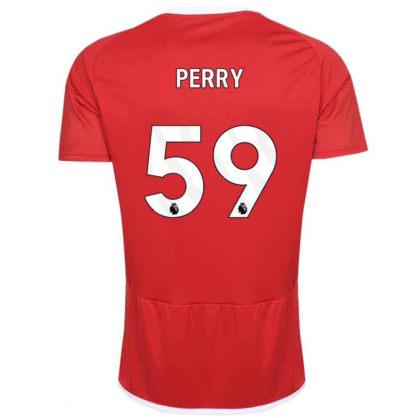 Kids Football Ben Perry #59 Red Home Jersey 2023/24 T-Shirt