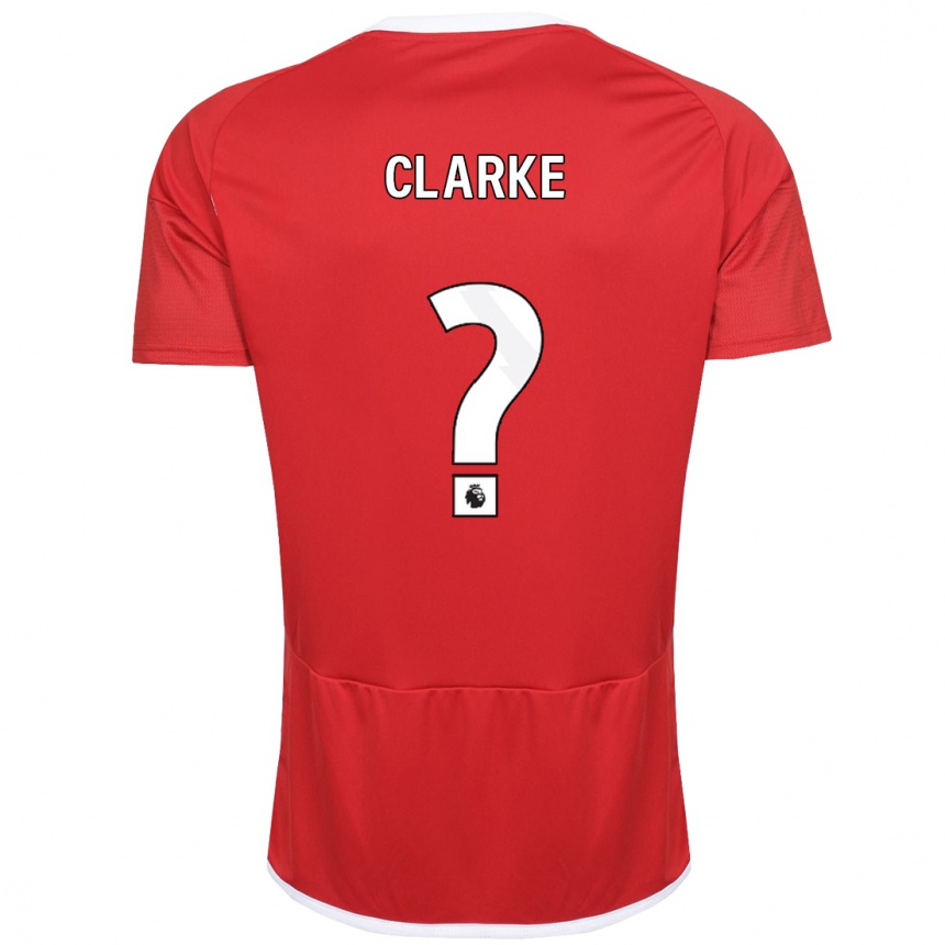 Kids Football Kristian Clarke #0 Red Home Jersey 2023/24 T-Shirt