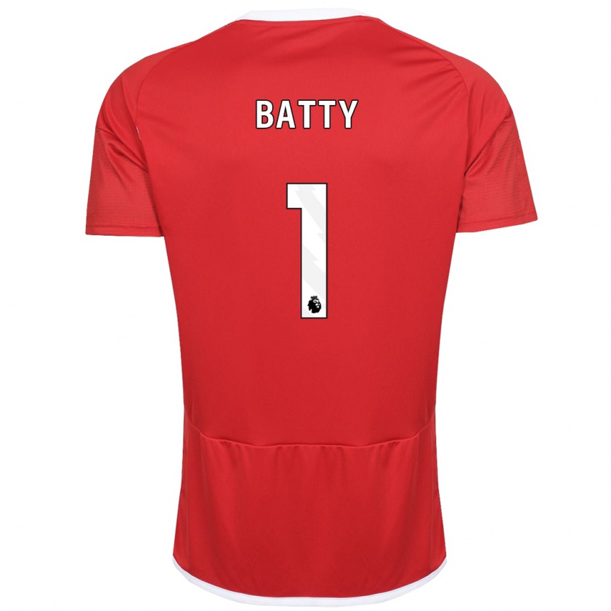 Kids Football Emily Batty #1 Red Home Jersey 2023/24 T-Shirt